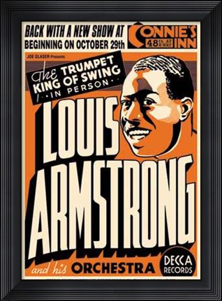 Framed Louis Armstrong Connie&#39;s Inn Nyc 1935 Print