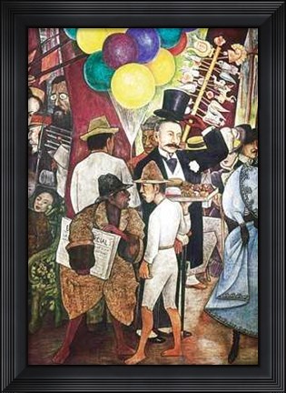Framed Dream of a Sunday (Detail Street Vendors Print