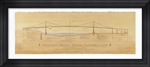 Framed Lions Gate Bridge Print