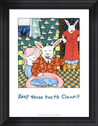 Framed Keep Those Teeth Clean Print