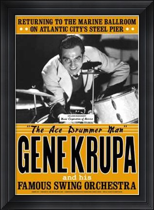 Framed Gene Krupa, Atlantic City, 1941 Print