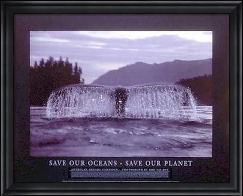 Framed Save Our Oceans, Save Our Planet Print