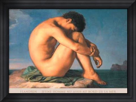 Framed Jeune Homme Nu Assis Au Boro De La Mer Print