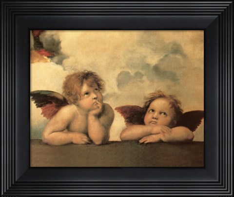 Framed Cherubim Putti Angels of The Sistine Madonna, c.1514 Print