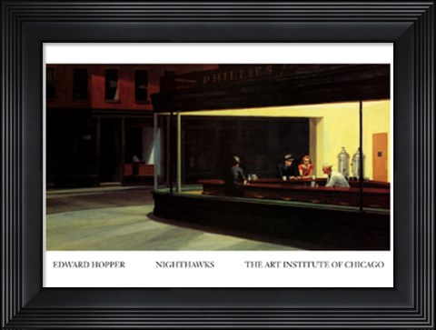 Framed Nighthawks Print