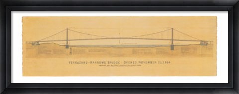 Framed Verrazano Narrows Bridge Print