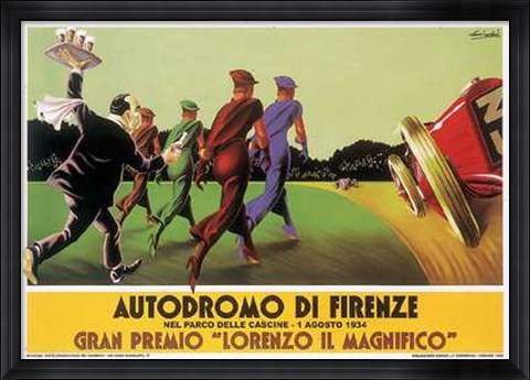 Framed Autodromo Di Firenze Print