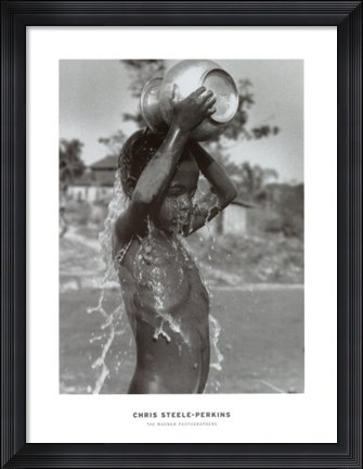 Framed Burmese Boy-Bathing Print