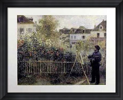 Framed Monet Painting in his Garden at Argenteuil, c.1873 Print