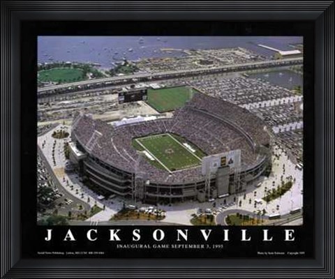 Framed Jacksonville, Florida - Jaguars 1St Game Print