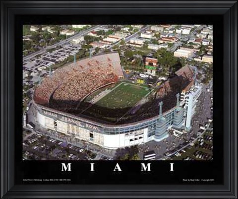 Framed Miami, Florida - Orange Bowl Print
