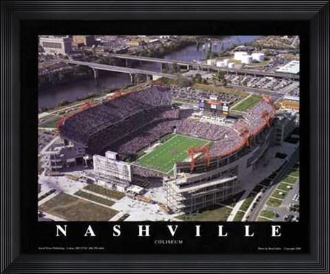 Framed Nashville, Tennessee - Titans At Coliseu Print
