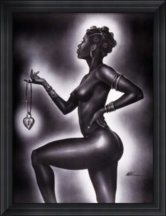 Framed Lock and Key-Female Print