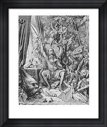 Framed Don Quixote in His Library Print