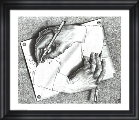 Framed Drawing Hands Print