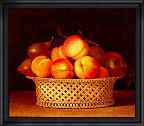 Framed Bowl of Peaches 1818 Print