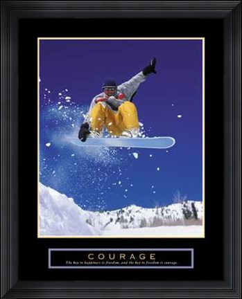 Framed Courage - Snowboarder Print