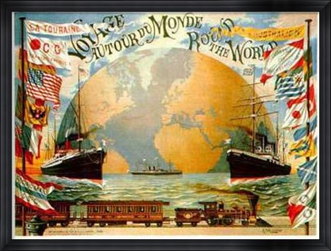 Framed Voyage Around the World (C1890) (Litho) Print