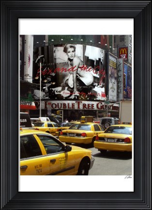 Framed Yellow Cabs on Times Square Print