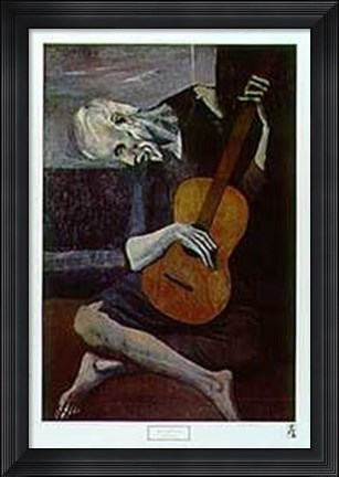 Framed Old Guitarist Print