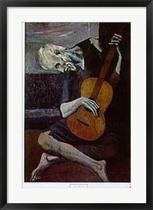 Framed Old Guitarist Print
