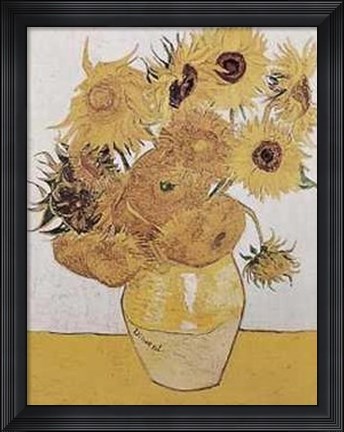 Framed Sunflowers II (Yellow) Print