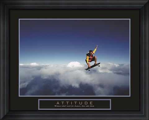 Framed Attitude - Skateboarder Print