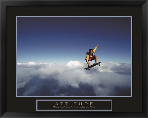 Framed Attitude - Skateboarder Print