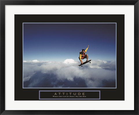 Framed Attitude - Skateboarder Print