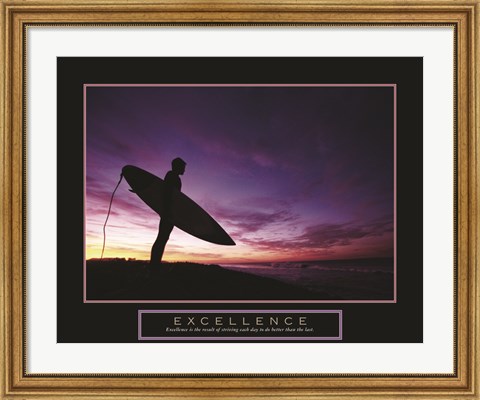 Framed Excellence - Male Surfer Print