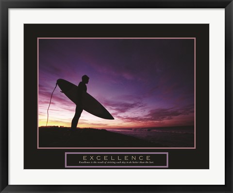 Framed Excellence - Male Surfer Print