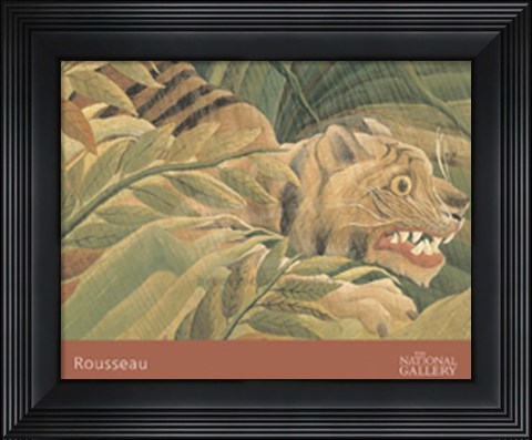Framed Detail from Tiger in a Tropical Storm (Surprised!), 1891 Print