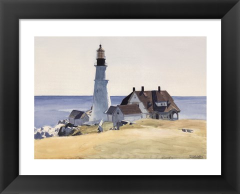 Framed Lighthouse and Buildings, Portland Head, Cape Elizabeth, Maine, 1927 Print