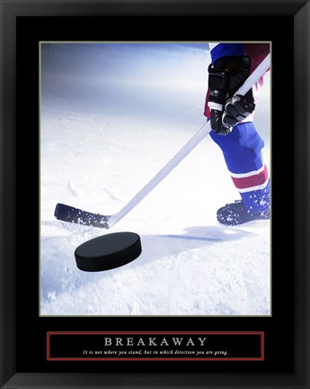 Framed Breakaway-Slap Shot Print