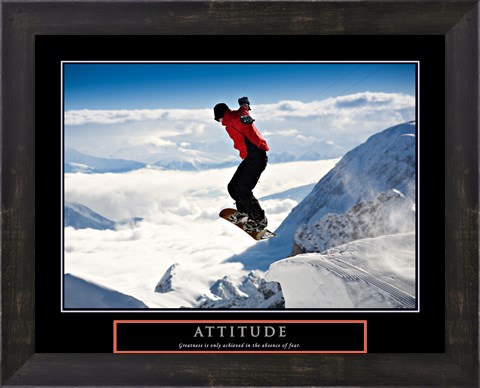 Framed Attitude - Snow Boarder Print