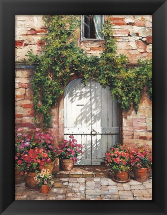 Framed Wooden Doorway, Siena Print