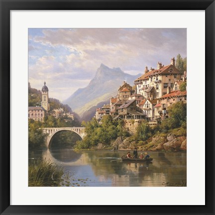 Framed Riverside Village II Print