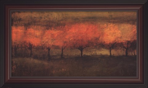 Framed Red Trees I Print