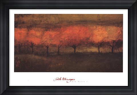 Framed Red Trees I Print