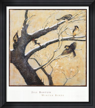 Framed Winter Birds Print