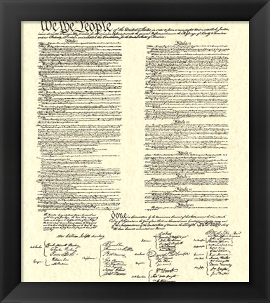 Framed Constitution (Document) Print