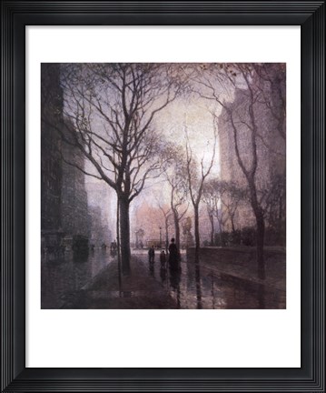 Framed Plaza After the Rain Print
