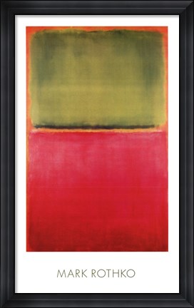 Framed Green, Red, on Orange Print