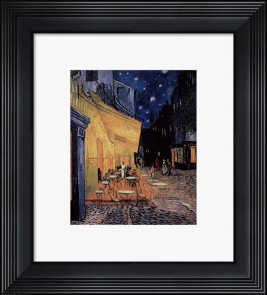 Framed Cafe Terrace on the Place du Forum, Arles, at Night, c.1888 Print