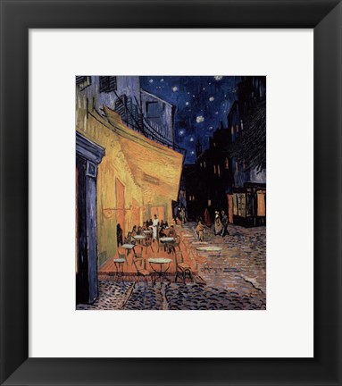 Framed Cafe Terrace on the Place du Forum, Arles, at Night, c.1888 Print