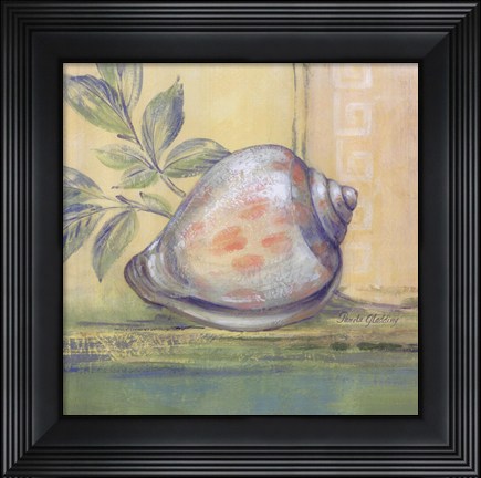 Framed Tranquil Seashells I Print