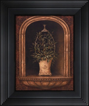 Framed Olive Topiary Niches I - Petite Print