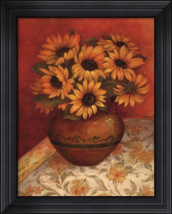 Framed Tuscan Sunflowers I Print