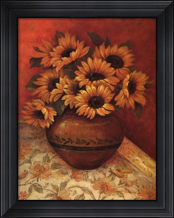 Framed Tuscan Sunflowers II Print
