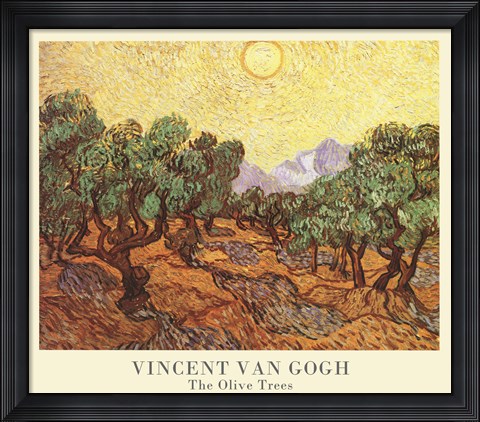 Framed Olive Trees, c.1889 Print